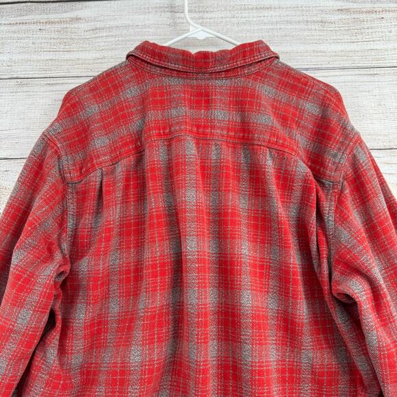 Patagonia Long Sleeved Fjord Flannel Shirt Mens XL Red Gray Plaid - Picture 4 of 14